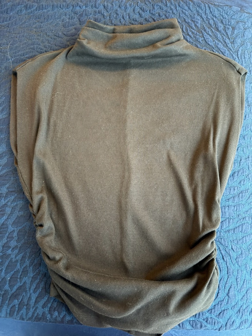 Michael Stars Sleeveless Ribbed Mock Neck Top - Chocolate Brown - Picture 4 of 4